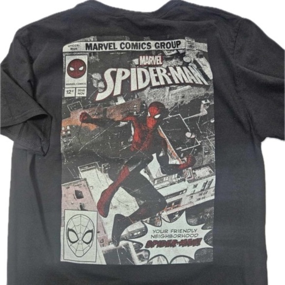 Marvel Comic Group Spider-Man T-Shirt Size Large Black Short Sleeve Crew Tee NEW - Picture 3 of 5